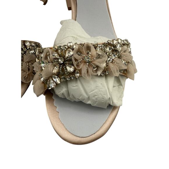 JEWEL BADGLEY MISCHKA satin and crystal block heels with zip back Size 9.5 NEW - Picture 14 of 15